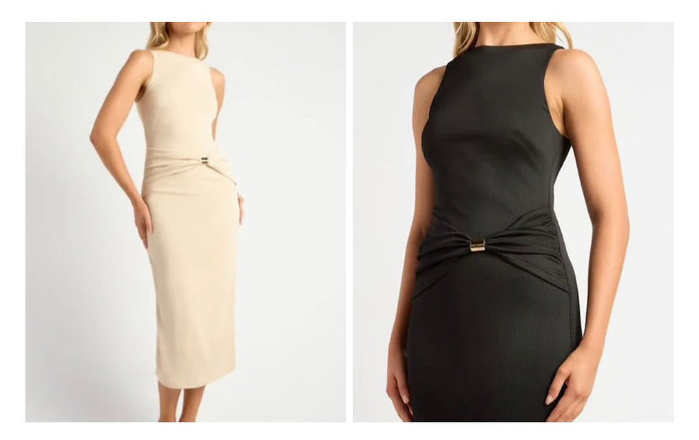 Black gold detail dress