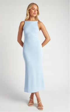 Baby blue jersey dress