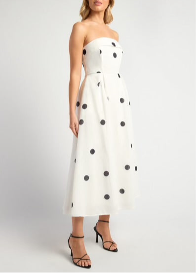 White polka dot dress
