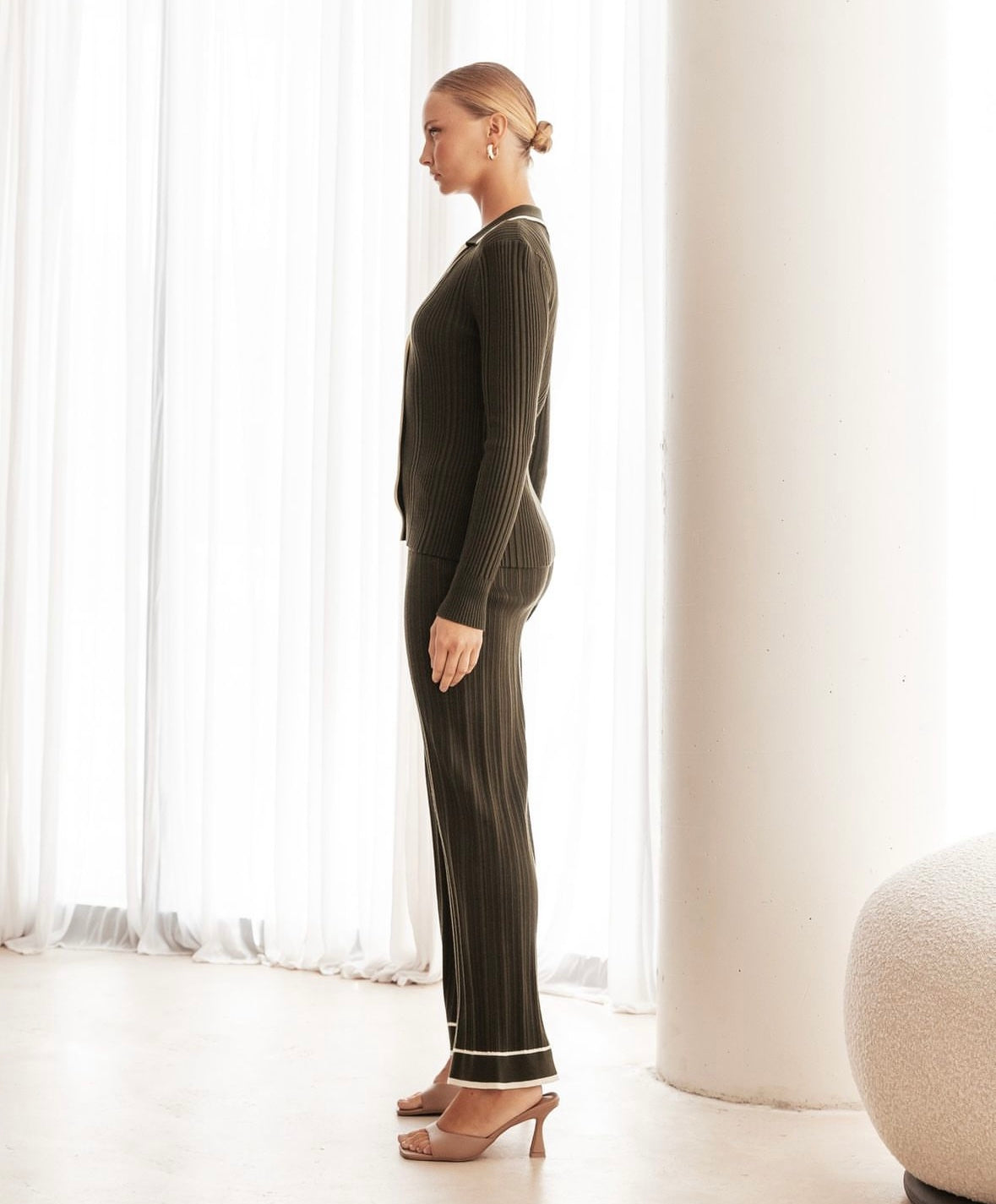 Ava Khaki Knit Pants