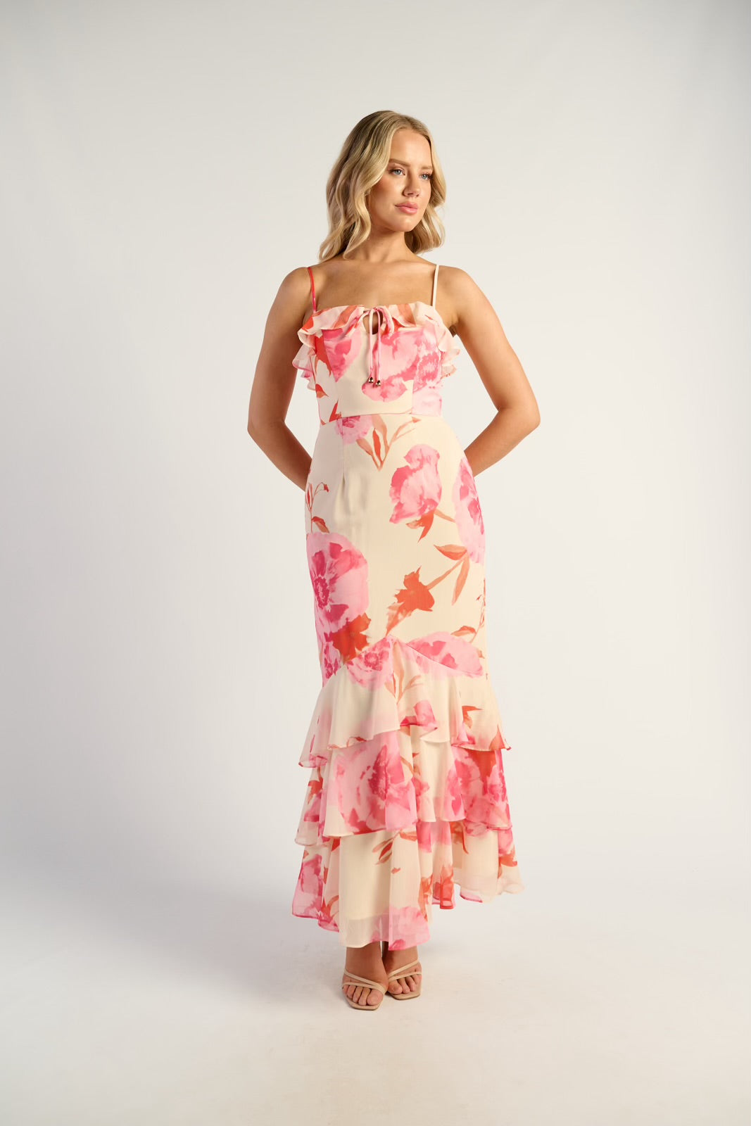Floral frill maxi
