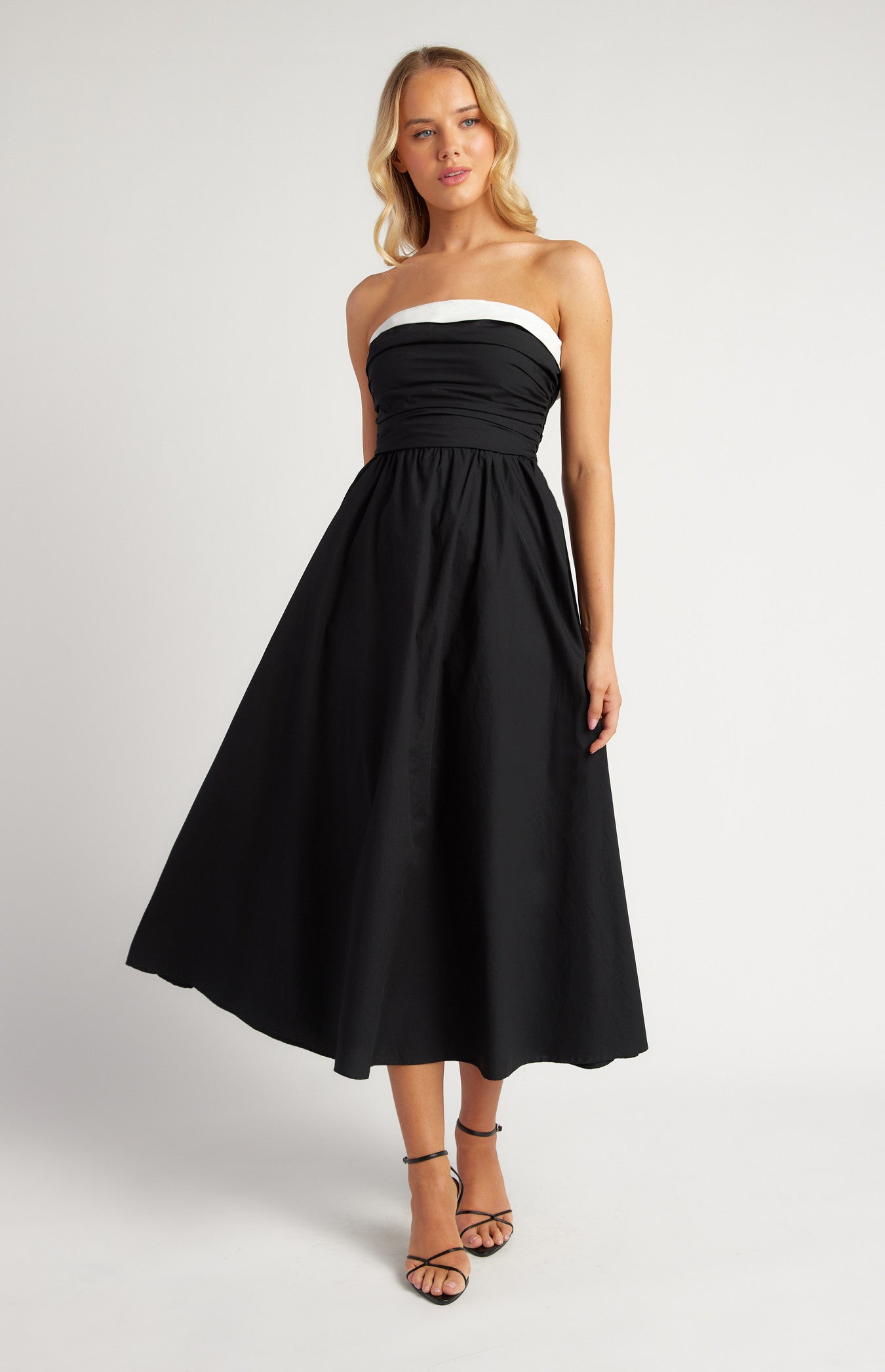 Leia Black Midi Dress