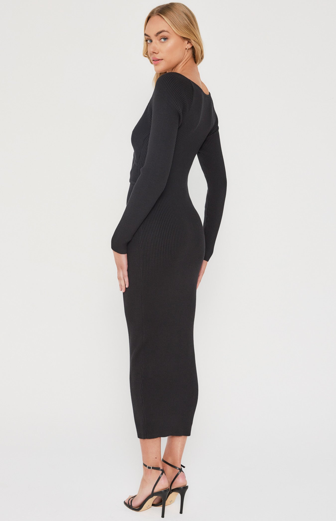 Black Knit Midi Dress