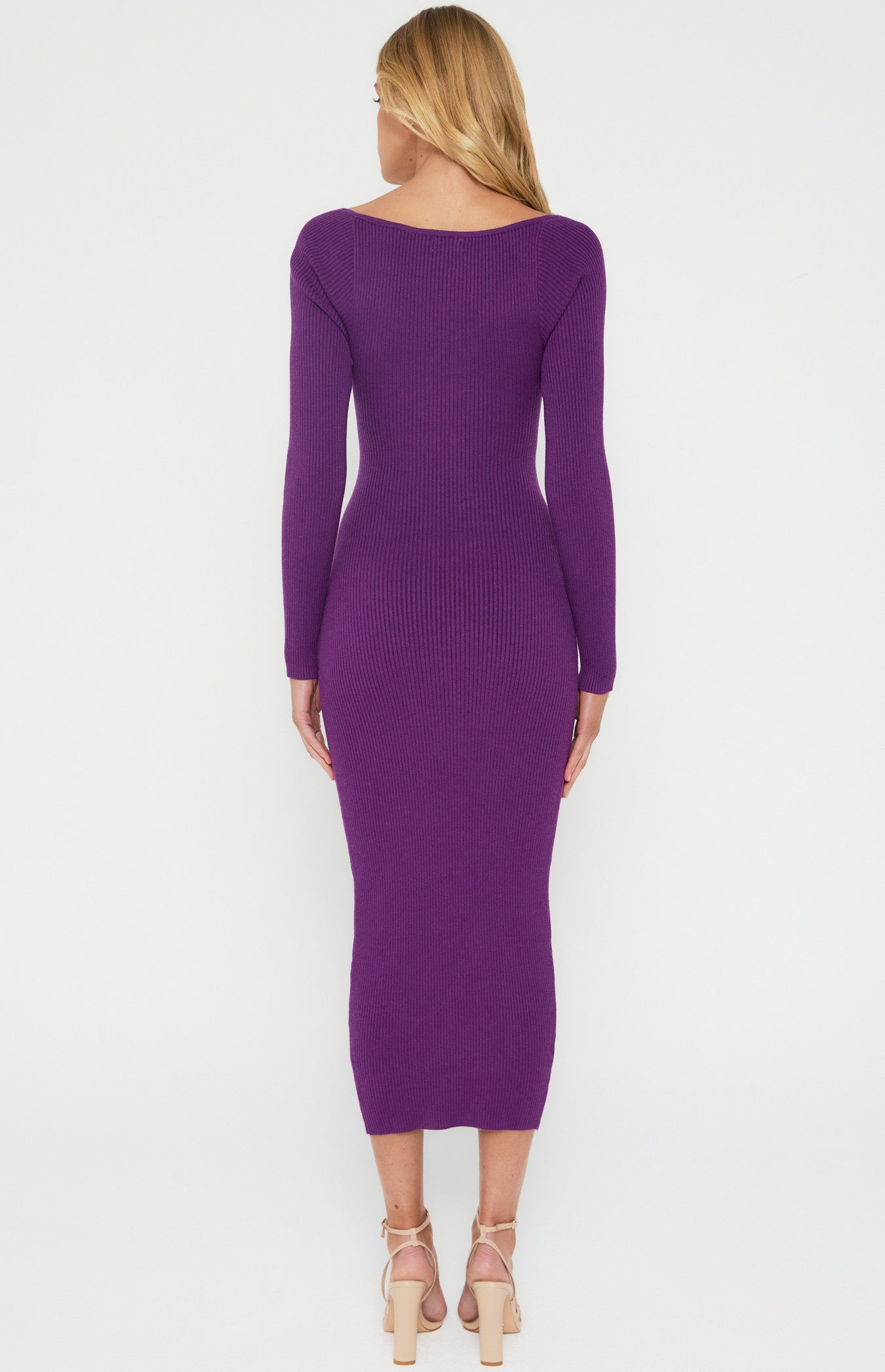 Violet Knit Midi Dress
