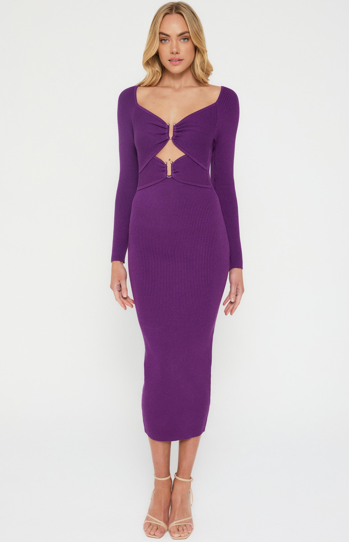 Violet Knit Midi Dress