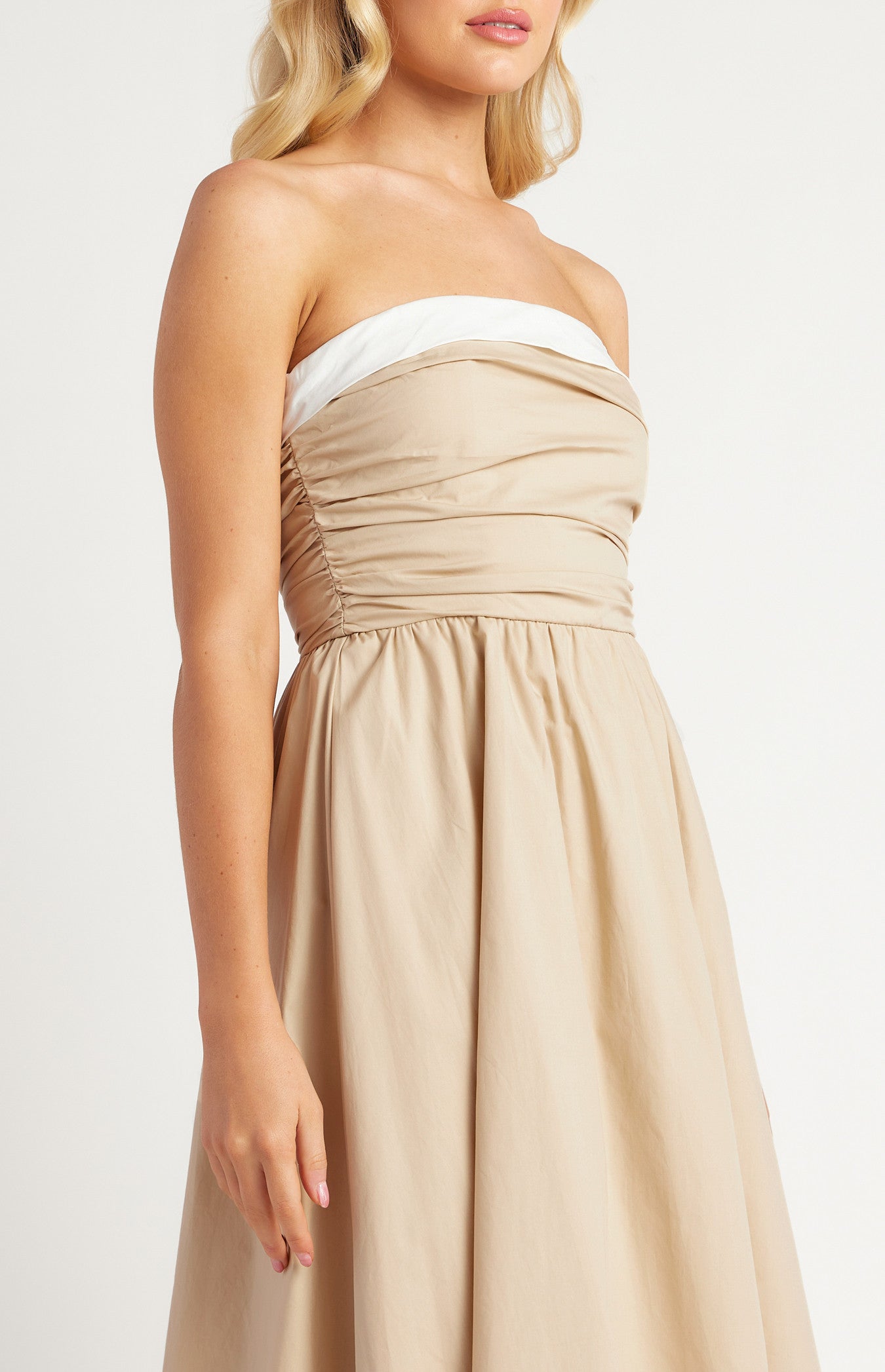 Leia Beige Midi Dress