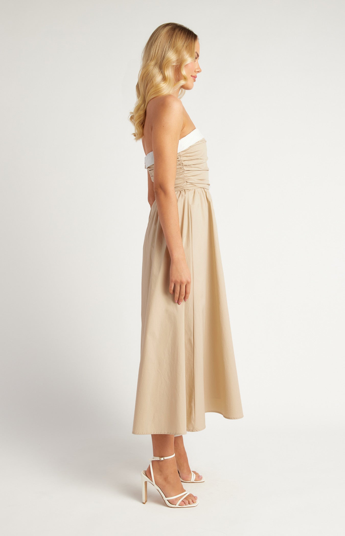 Leia Beige Midi Dress