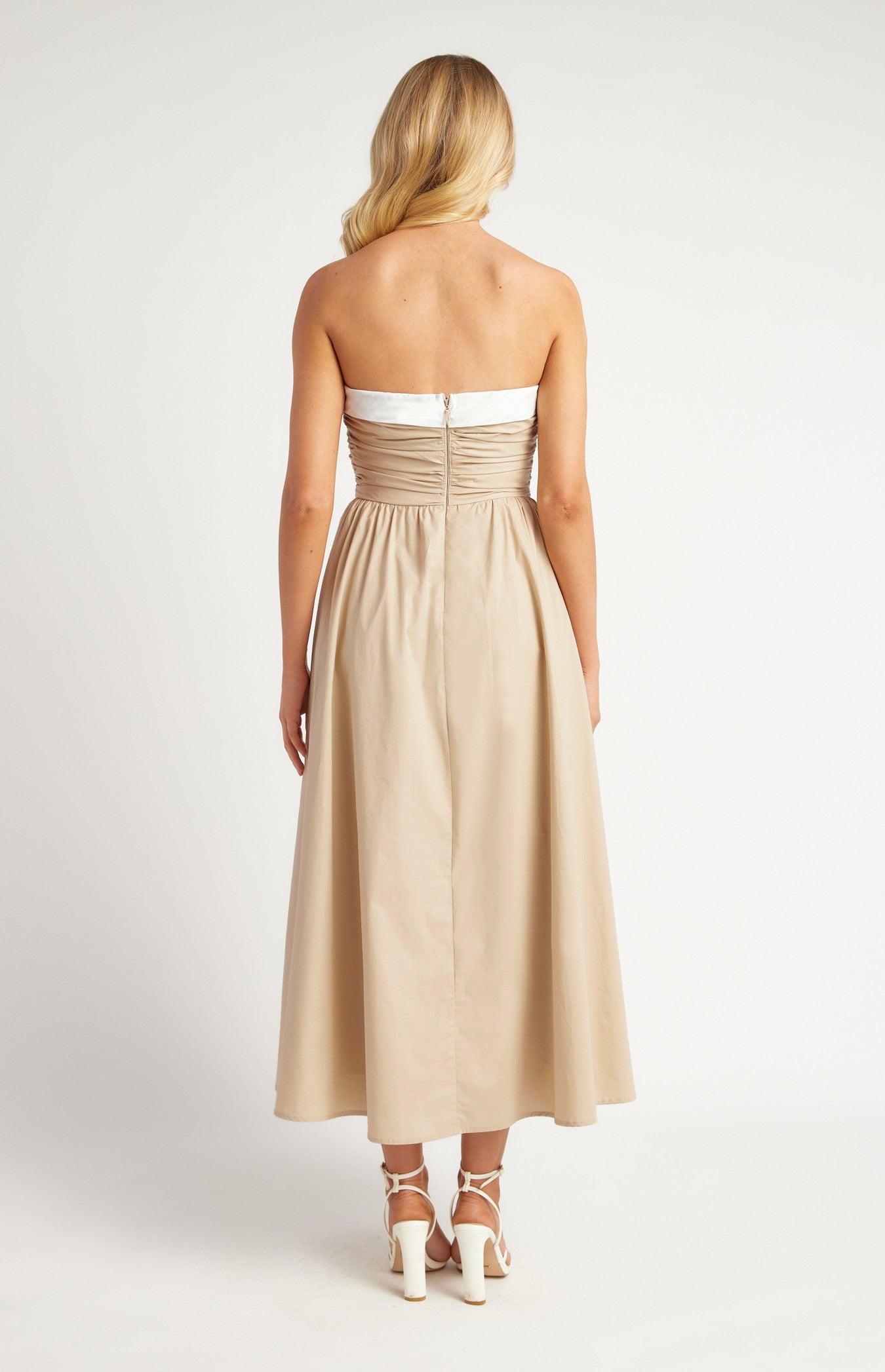 Leia Beige Midi Dress