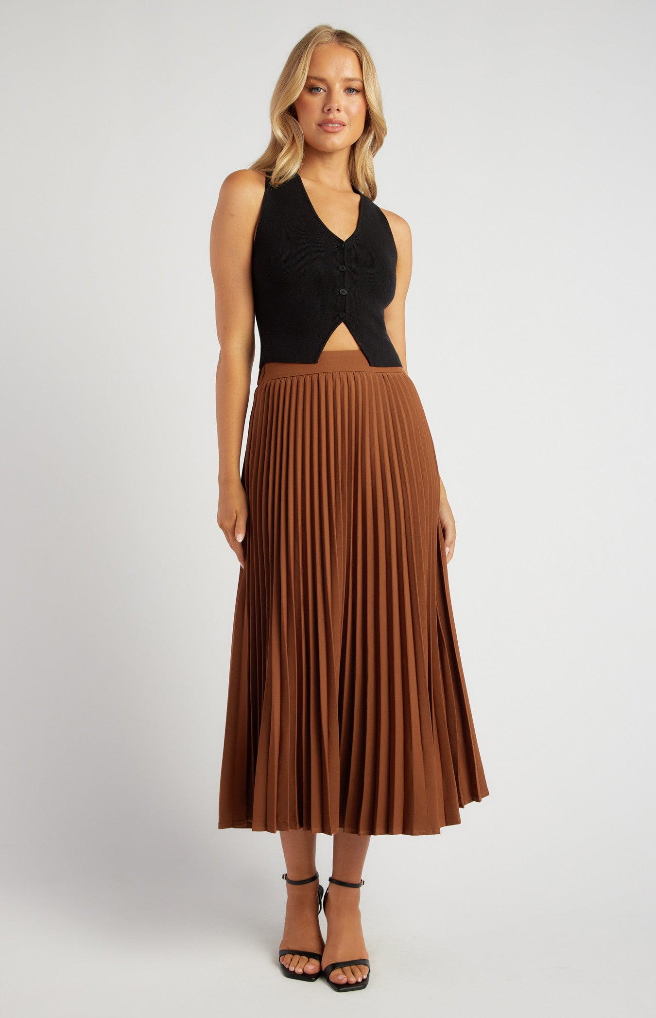 Nutmeg Pleated Skirt