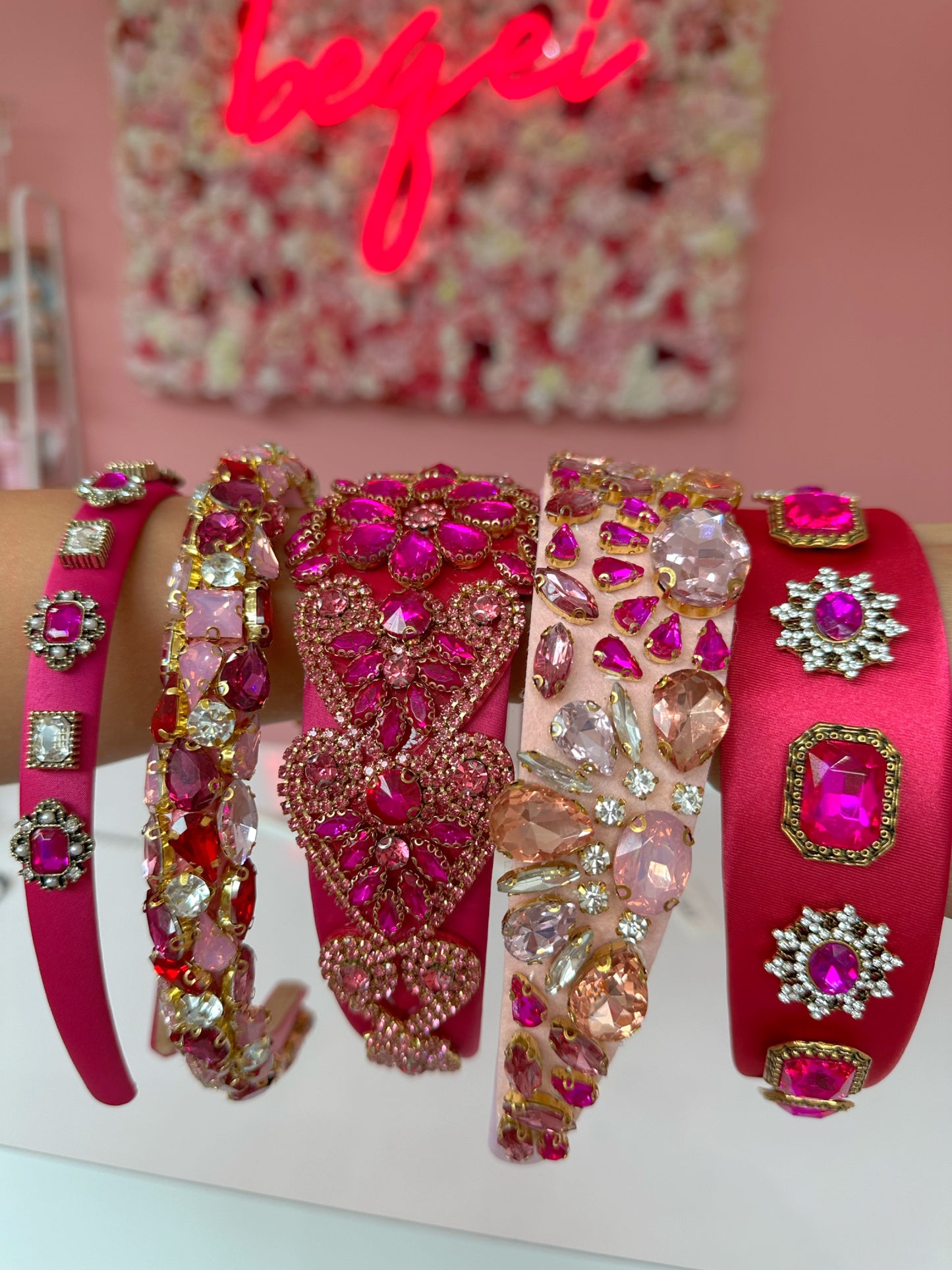Charlotte Statement Pink Jewel Headband
