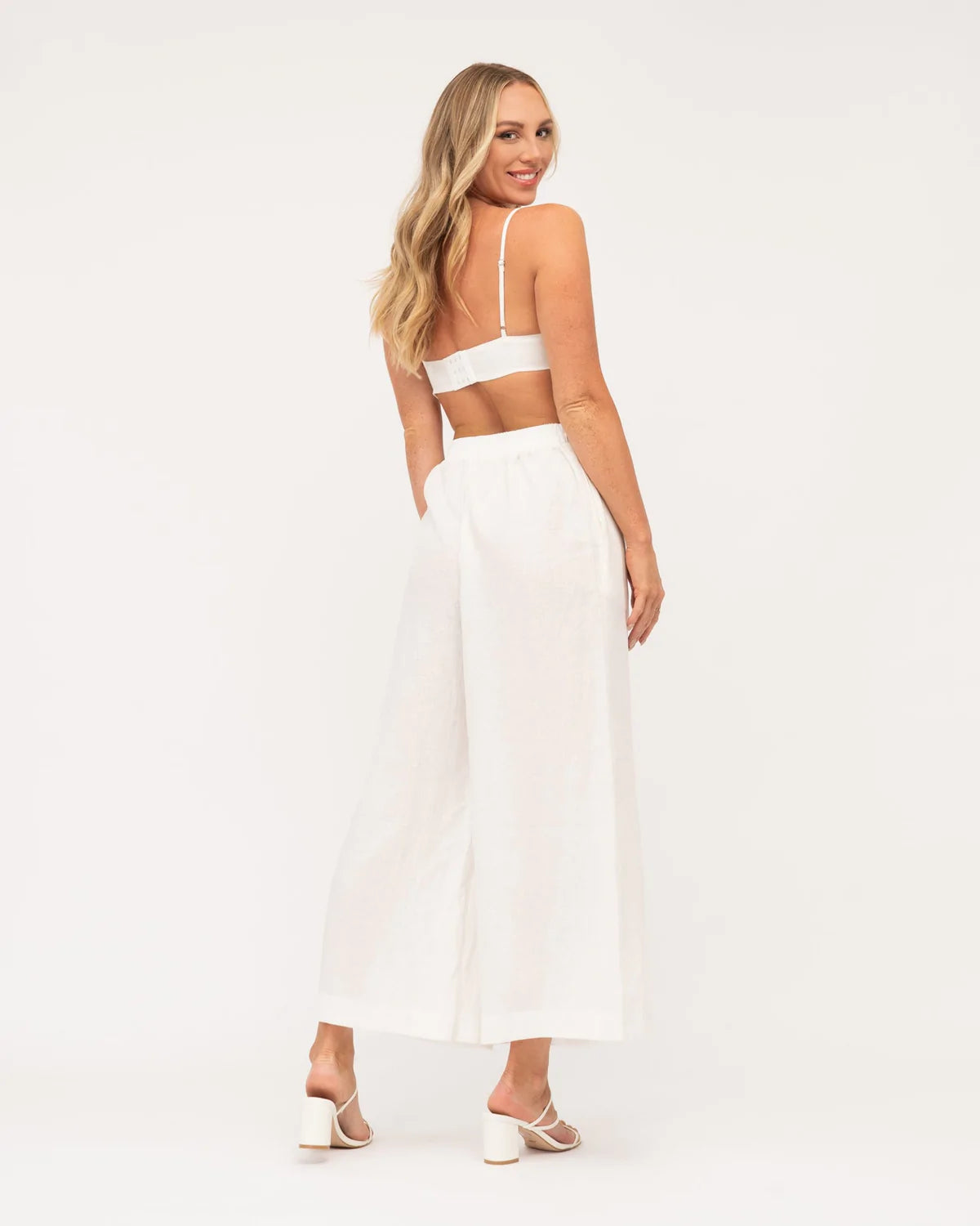 White Linen Bralette