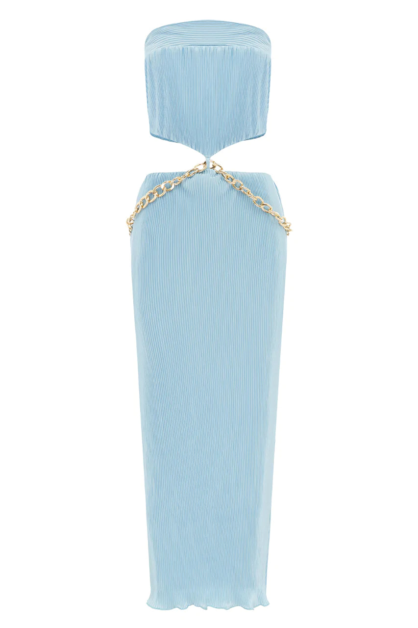 Ash Strapless Dress Sky Blue