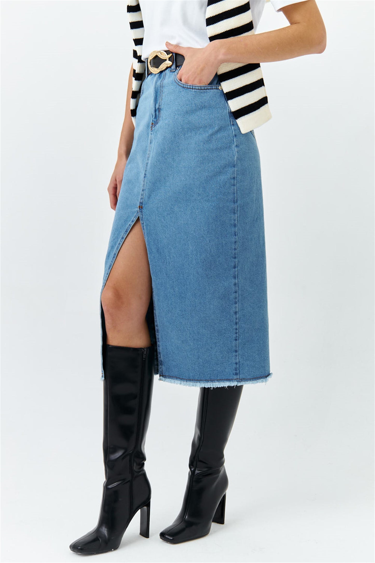 Maxi Blue Denim Skirt