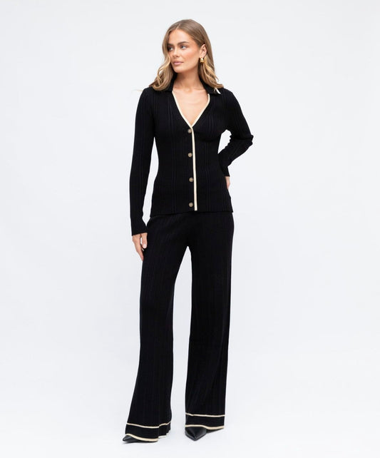 Ava Black Knit Pants