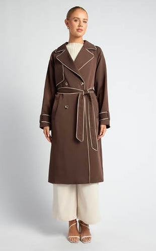 Espresso trench cream trim