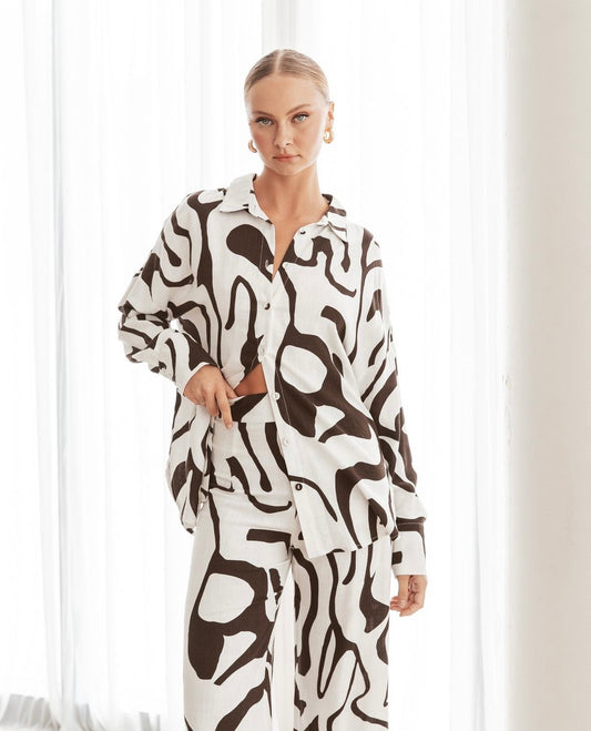 Elise Linen Long Sleeved Button Shirt