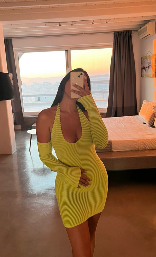 Nadia Citrus Halter Dress