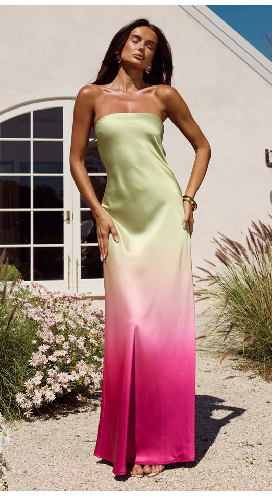 Celeste petal ombré maxi