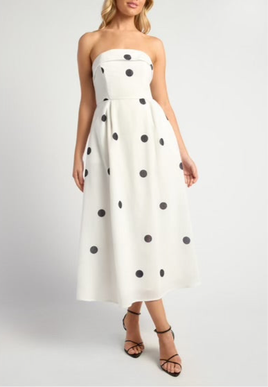 White polka dot dress