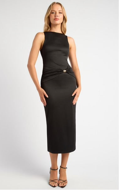 Black gold detail dress
