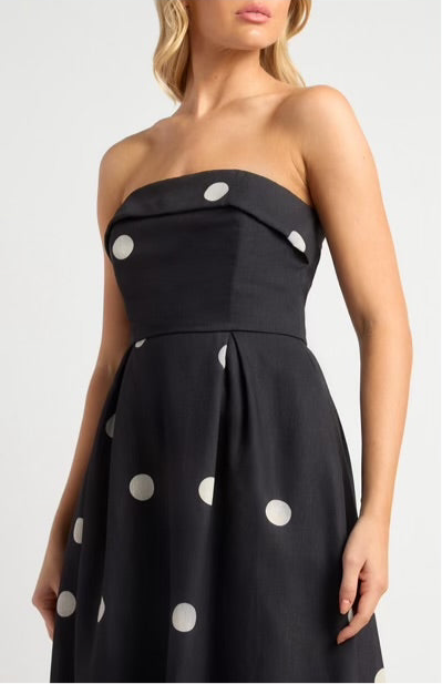 Black polka dot dress