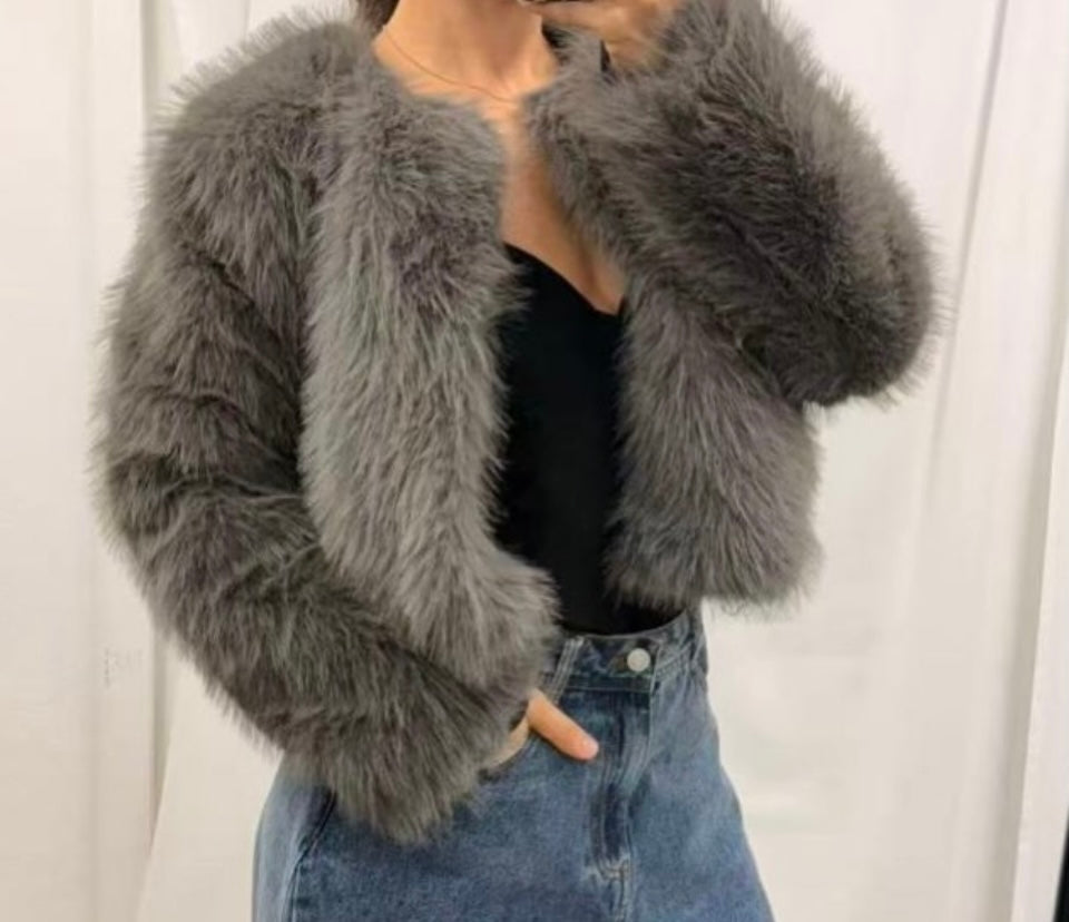 Charcoal faux fur