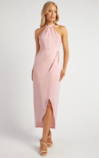 Halter satin dress