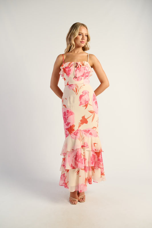 Floral frill maxi