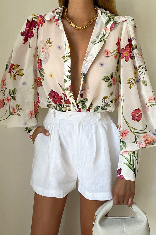 Jaci White Floral Blouse