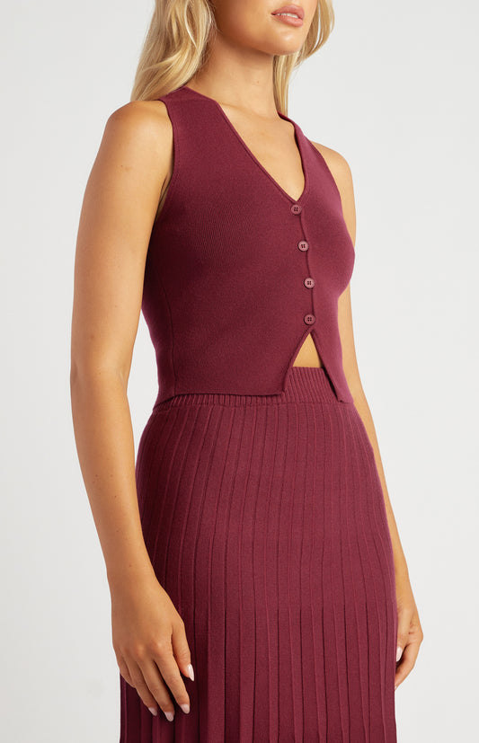 Wine Knit Vest