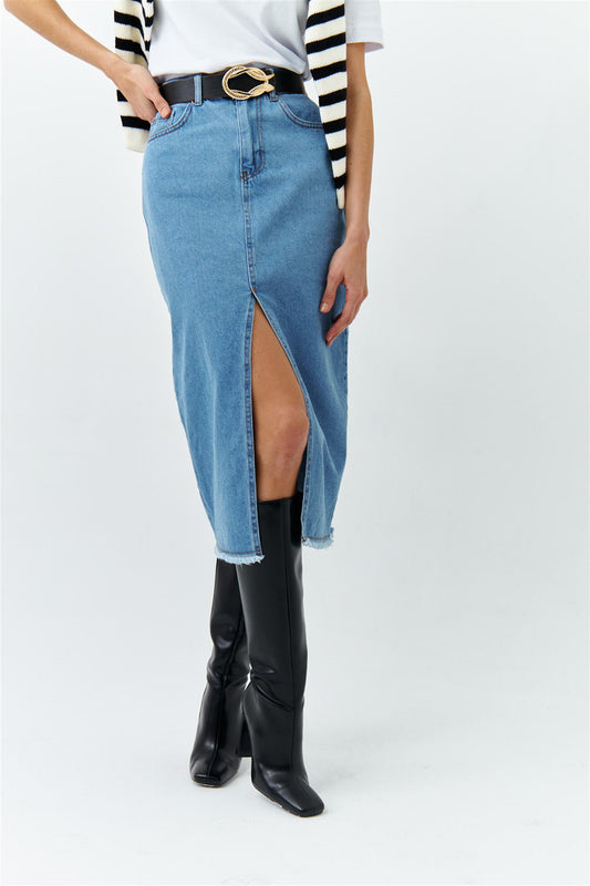 Maxi Blue Denim Skirt