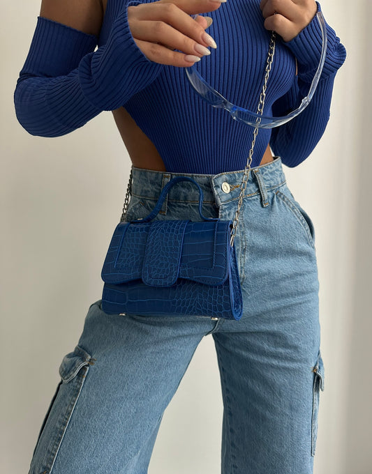 Blue Python Mini Bag